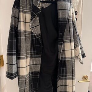 Zimmermann Chic Plaid Overcoat - Black and White